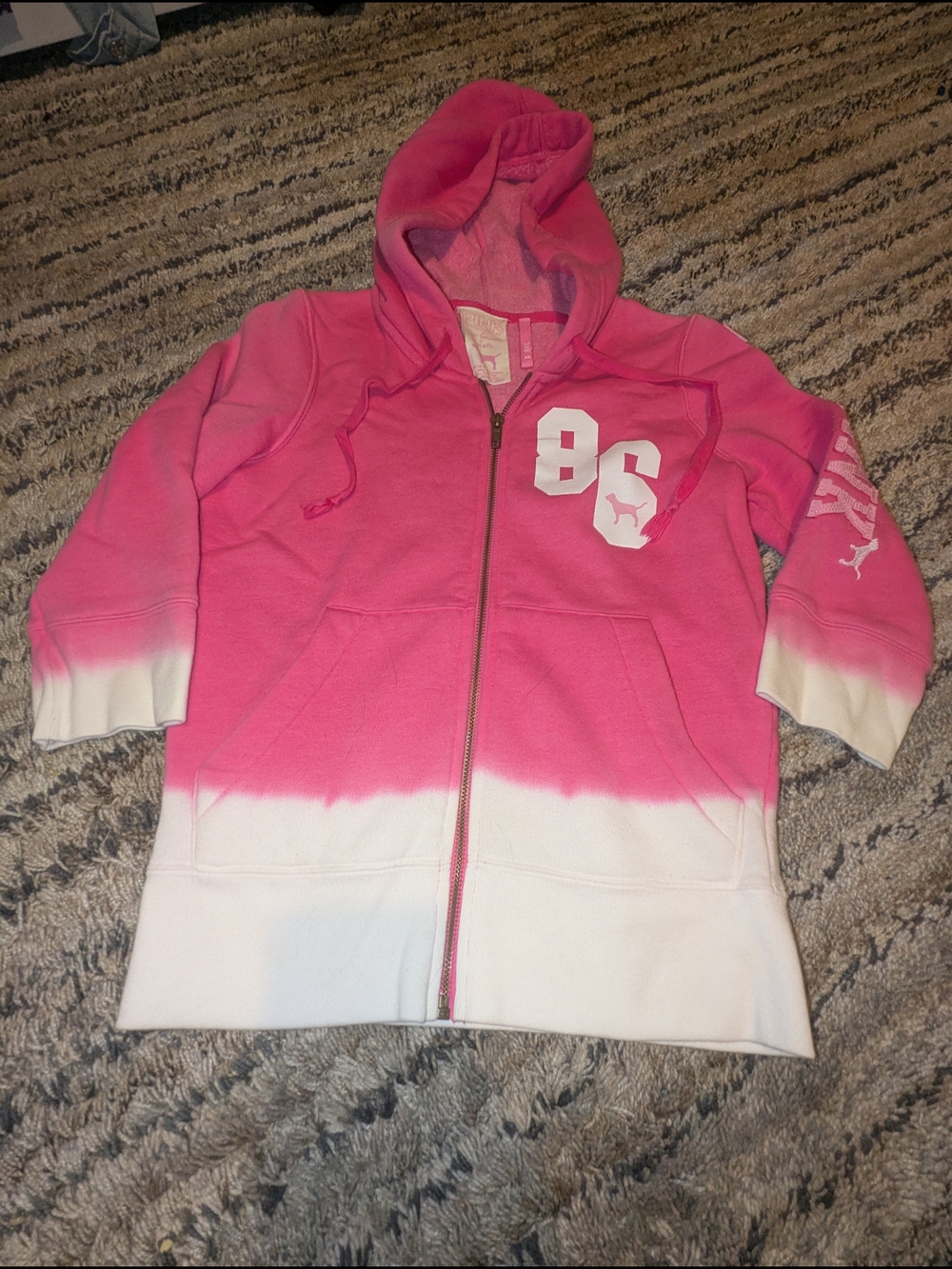 PINK Victoria's Secret Pink Ombre Zip-Up Hoodie